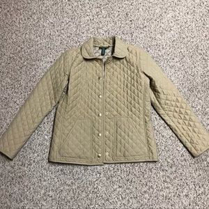 Ralph Lauren Tan Diamond Quilted Jacket